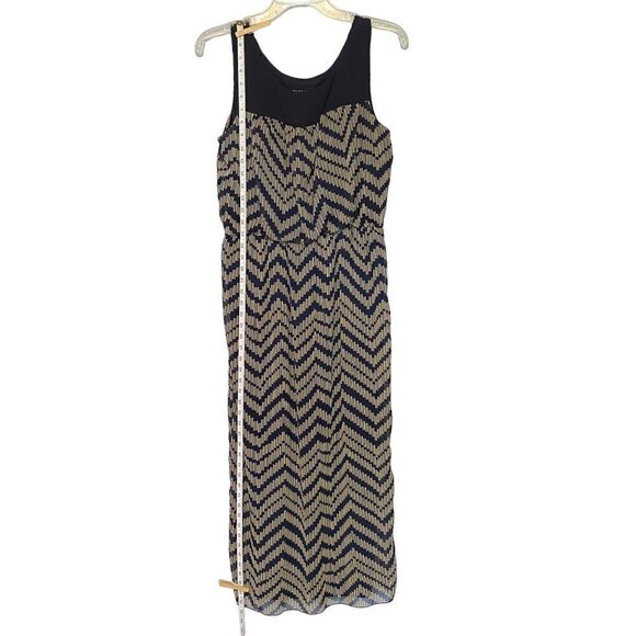 Enfocus Petite Chevron Sleeveless Maxi Dress Blue & Tan Women’s Size 10 - Picture 8 of 9